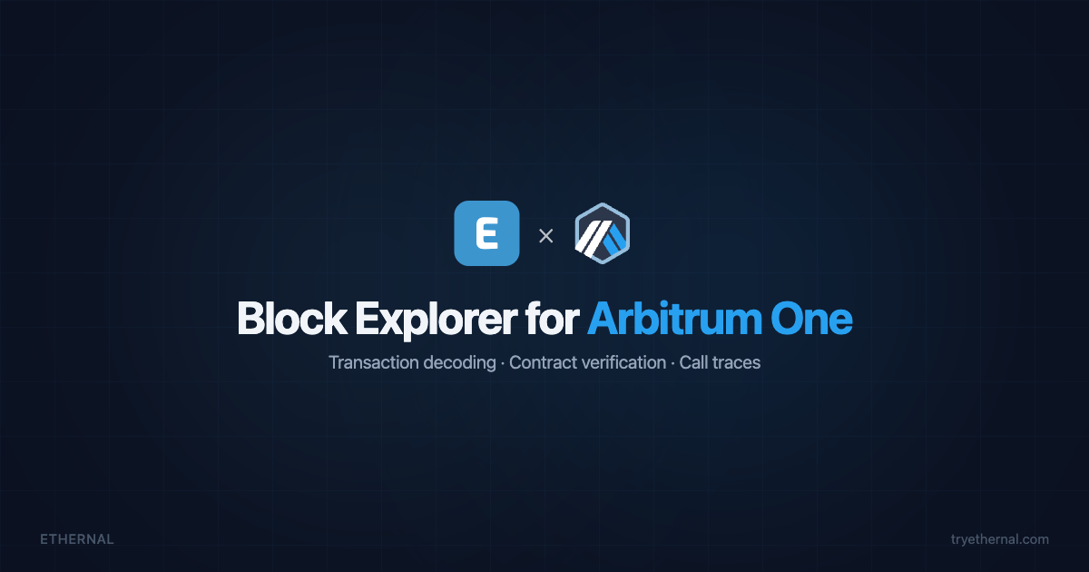Arbitrum Explorer: Block Explorer for Arbitrum One | Ethernal