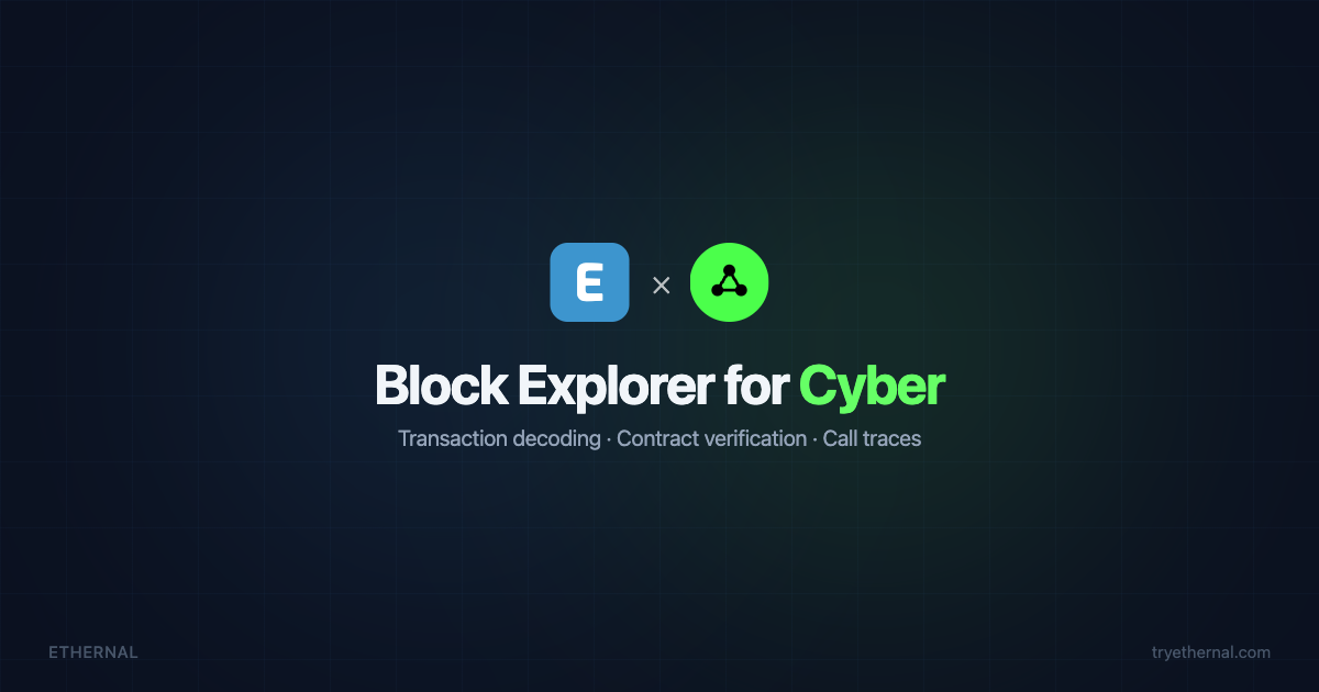 Cybert Explorers Cyber Explorer: Block Explorer for Cyber | Ethernal